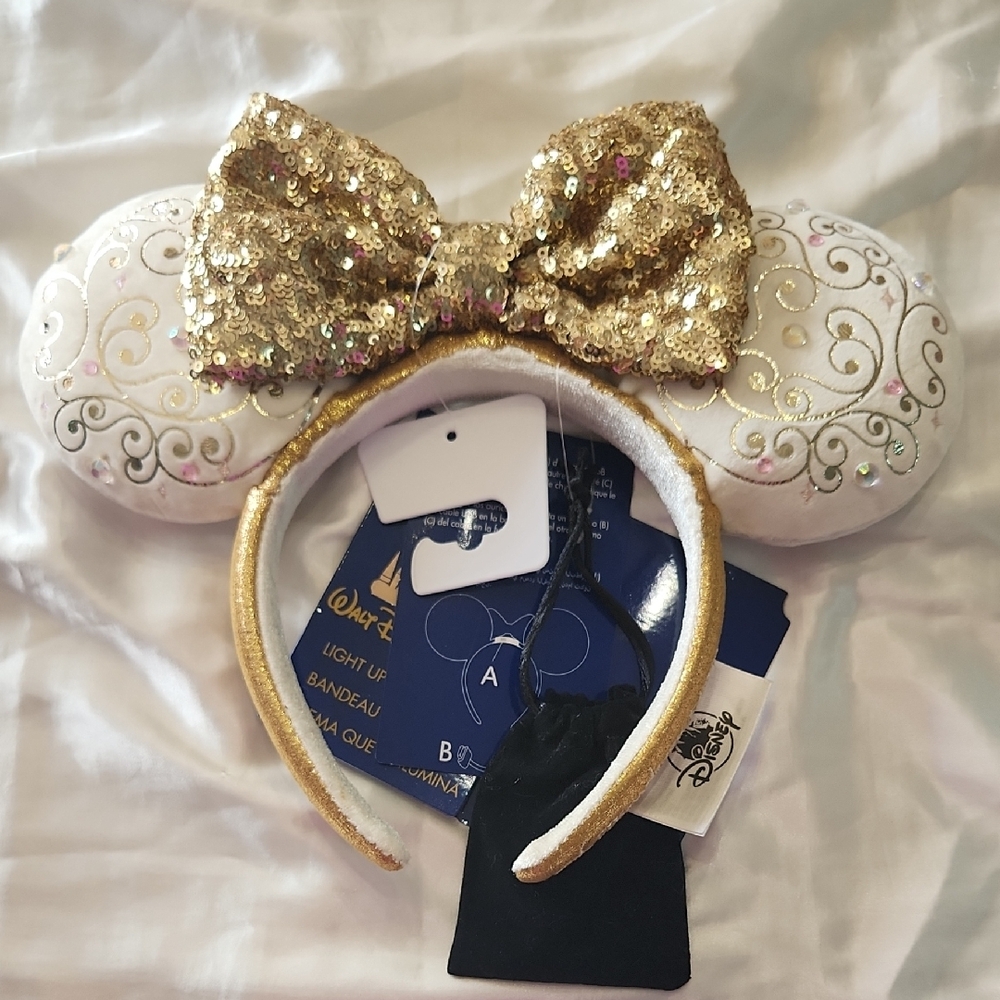 Disney Gold Sequin Minnie Mouse Ears Headband